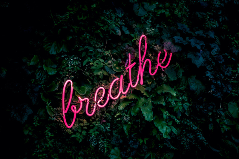 neon breathe sign
